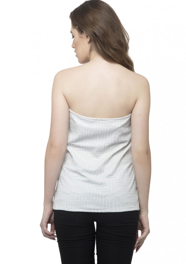Heart neck sleeveless white top