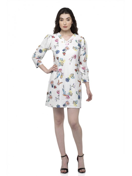 V-Neck Full Sleeve Tunic Dress