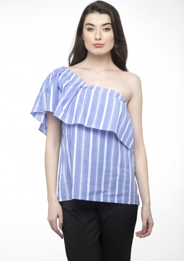 One Shoulder Ruffle Top