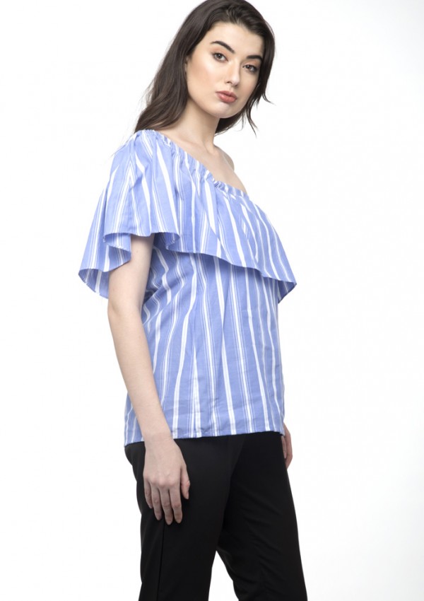 One Shoulder Ruffle Top