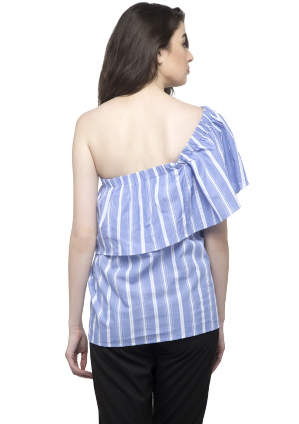 One Shoulder Ruffle Top