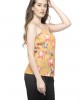V-neck Striped Flowers Cami Top