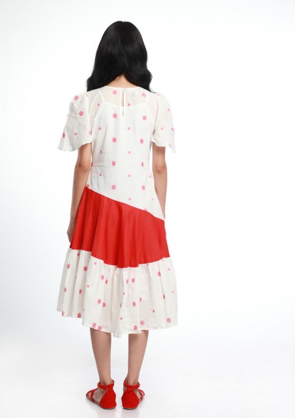 HANDWOVEN COTTON POLKA DOT DRESS