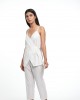 OVERLAP COTTON, HAND WOVEN NIGHT TOP & NIGHT PANTS