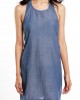 HALTER NECK, COTTON CHAMBRAY SLIP DRESS