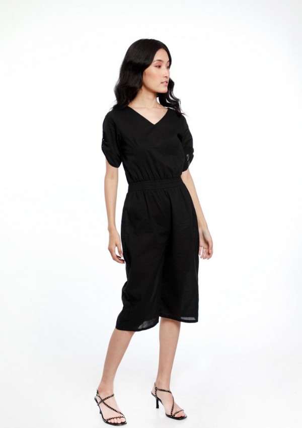 ELASTICATED WAIST COTTON PLAYSUIT