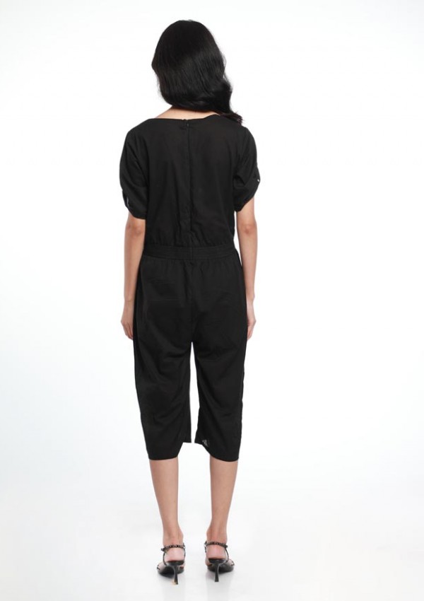 ELASTICATED WAIST COTTON PLAYSUIT