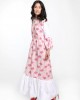 FLAMINGO PRINT TIER WHITE PANEL DRESS