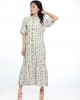 ENGLISH BREAKFAST, DUTTON DOWN DRESS WITH BALLOON SLEEVES & TIER PANEL