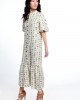 ENGLISH BREAKFAST, DUTTON DOWN DRESS WITH BALLOON SLEEVES & TIER PANEL